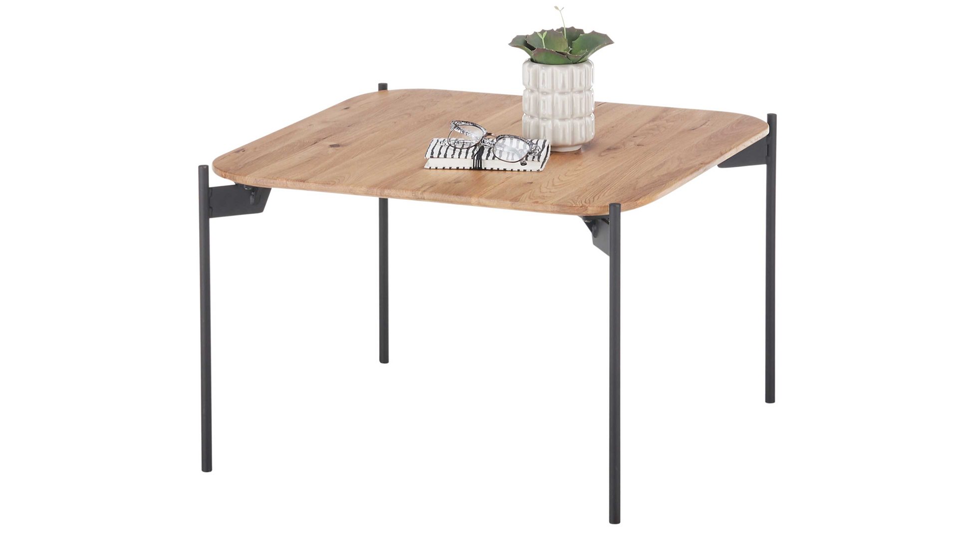 Beistelltisch A better place furniture aus Holz in Holzfarben Beistelltisch Alto Eiche & schwarz - ca. 60 x 60 cm