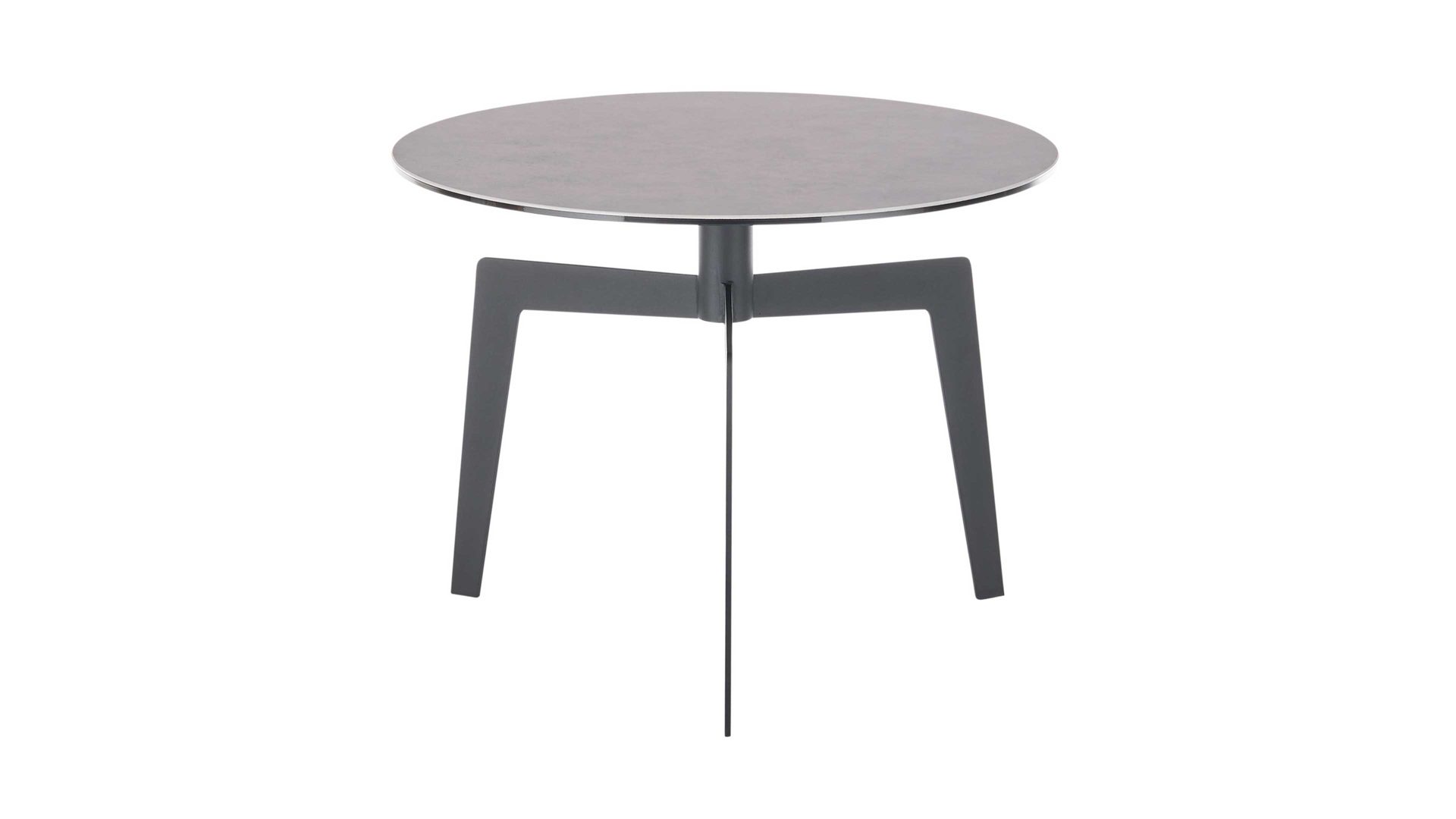 Beistelltisch A better place furniture aus Keramik in Grau Beistelltisch Buena Vista graue Keramik, Glas & Metall - Durchmesser ca. 60 cm