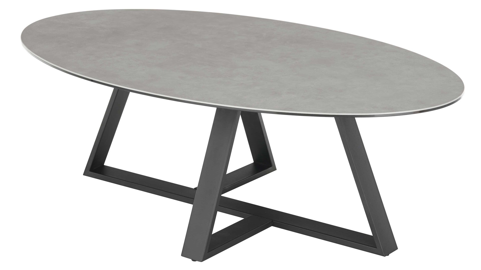 Couchtisch A better place furniture aus Keramik in Grau Couchtisch Elbing graue Keramik, Glas & Metall - Länge ca. 120 cm