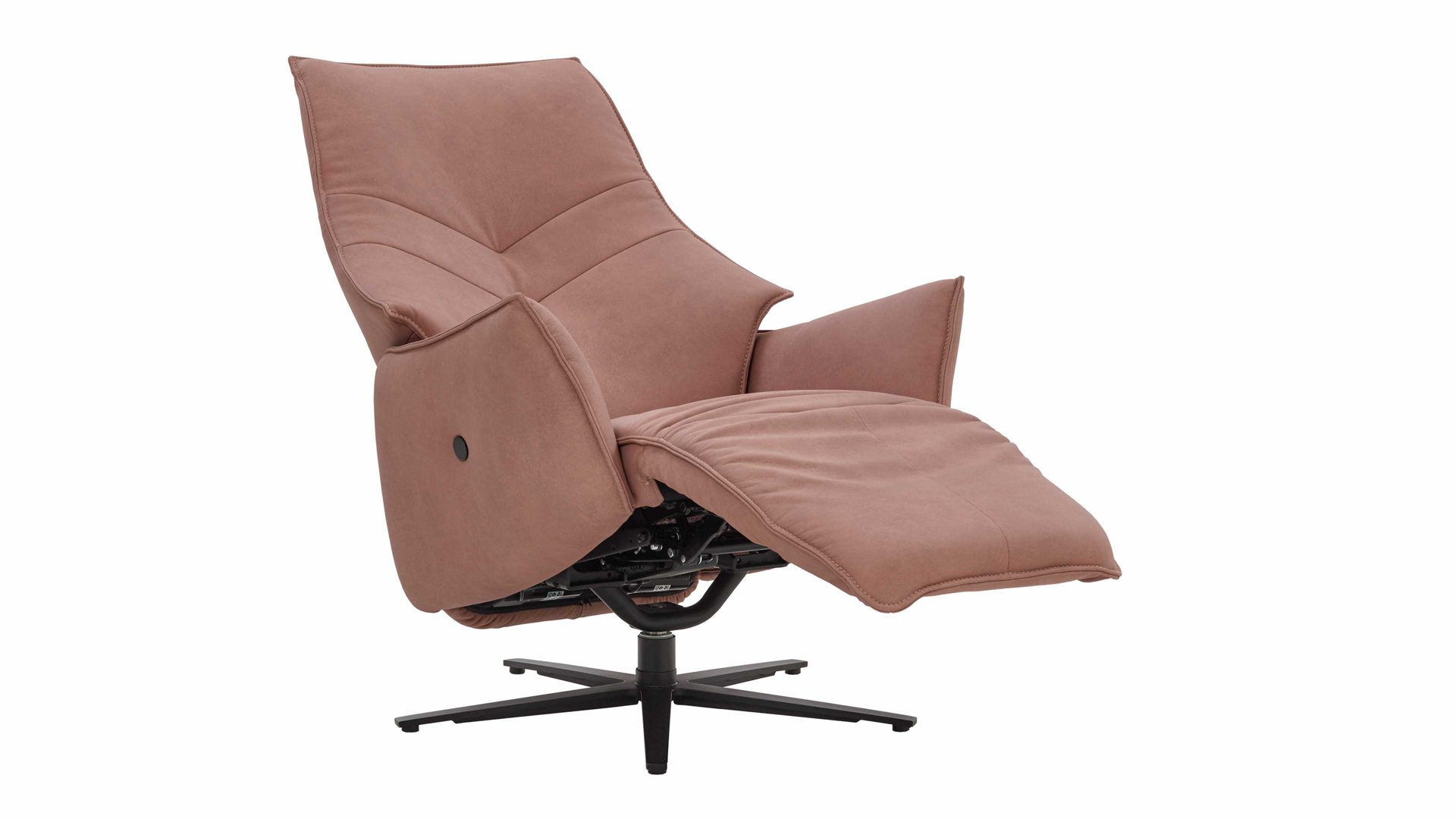 Relaxsessel Himolla aus Leder in Rosa himolla Relaxsessel 7911-S-Lounger lachsfarbener Lederbezug & Sternfuß