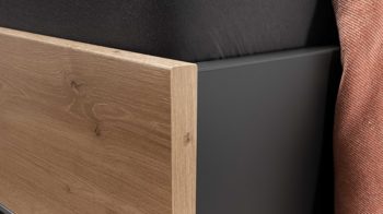 Bettgestell Wiemann | oeseder aus Holz in Dunkelgrau WIEMANN Schlafzimmerprogramm Alabama - Bettgestell Graphit & Eiche Bianco - Liegefläche ca. 180 x 200 cm