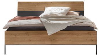 Bettgestell Wiemann | oeseder aus Holz in Dunkelgrau WIEMANN Schlafzimmerprogramm Alabama - Bettgestell Graphit & Eiche Bianco - Liegefläche ca. 180 x 200 cm