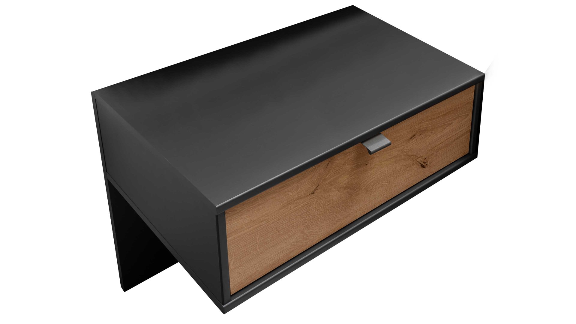 Nachtkommode Wiemann | oeseder aus Holz in Dunkelgrau WIEMANN Schlafzimmerprogramm Alabama - Nachtkonsolen-Set Graphit & Eiche Bianco - zweiteilig, Breite ca. 60 cm