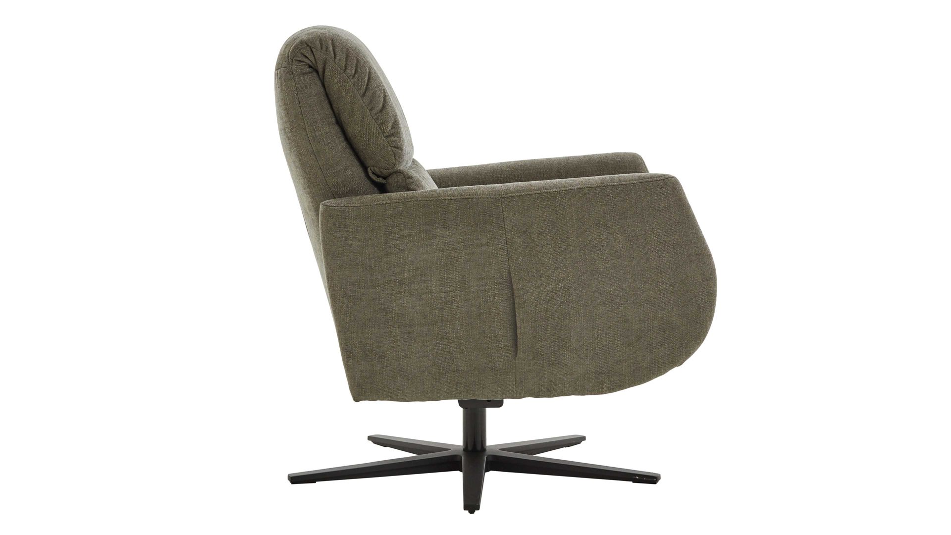 Relaxsessel COMFORT SMART aus Stoff in Dunkelgrün COMFORT SMART Polstersessel Calipso L grüner Strukturbezug Yelda & schwarzer Sternfuß 909