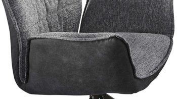 Vierfußstuhl Niehoff sitzmoebel aus Stoff in Grau NIEHOFF SITZMÖBEL Armlehnstuhl Gent grauer Webstoff Brego & graue Mikrofaser Cowboy