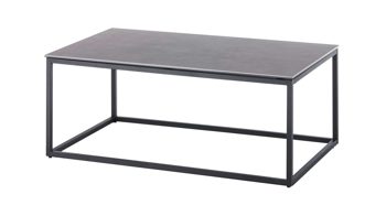 Couchtisch A better place furniture aus Keramik in Anthrazit Couchtisch Varna anthrazitfarbene Keramik &  Metallgestell - ca. 100 x 60  cm