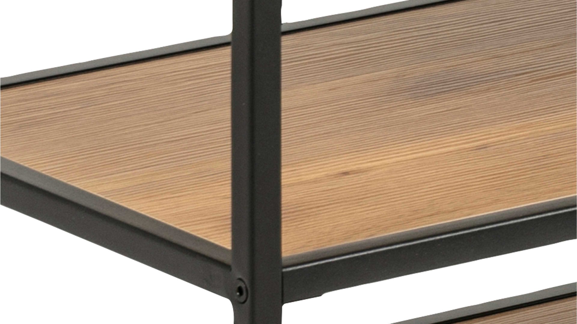 Medienmöbel Actona group aus Holz in Holzfarben Medienregal Seaford im Industrielook als TV-Tisch Wildeiche & Schwarz – Länge ca. 120 cm