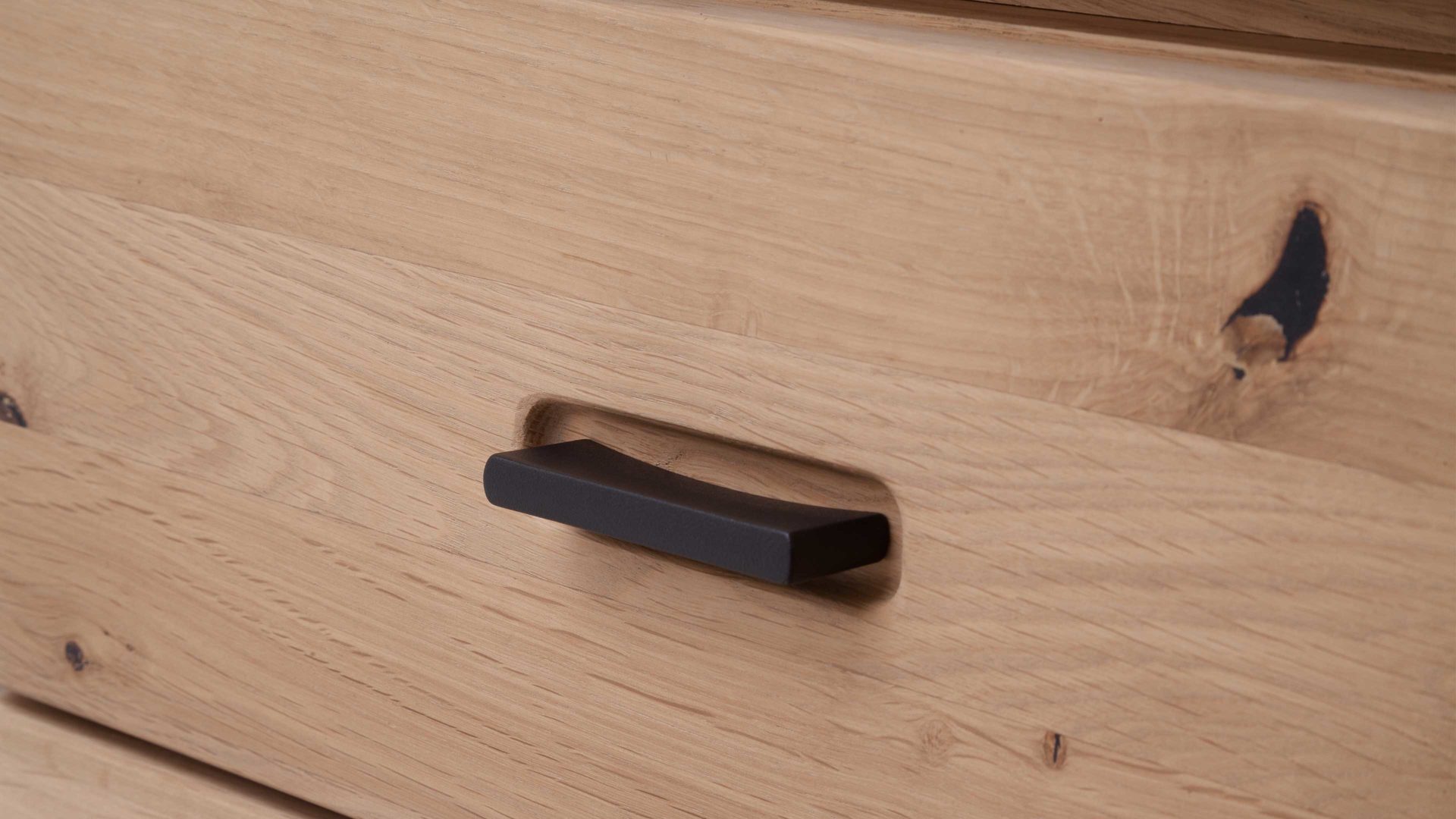 Kombikommode Mca furniture aus Holz in Holzfarben Garderobenprogramm Barcelona - Kombikommode geölte Wildeiche – vier Schubladen, eine Tür, Breite ca. 100 cm