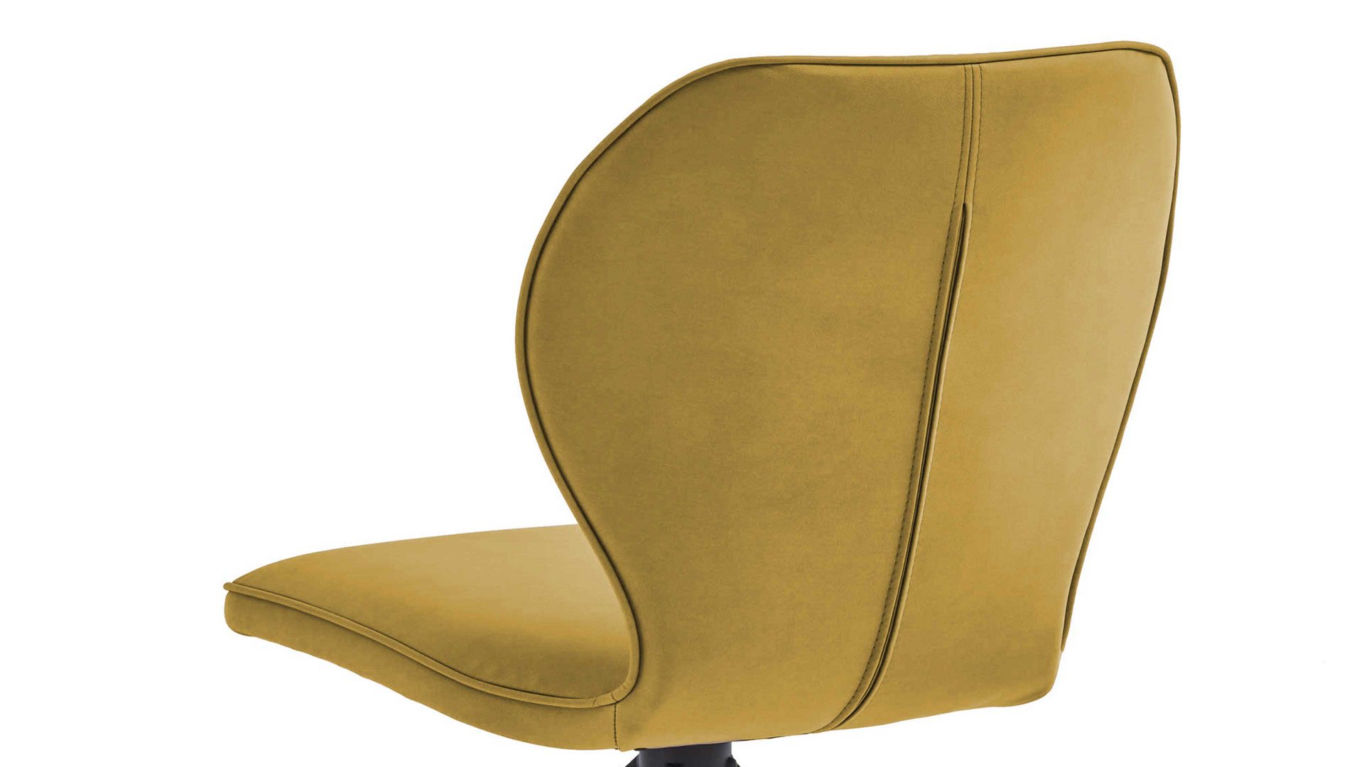 Vierfußstuhl Niehoff sitzmoebel aus Stoff in Gelb NIEHOFF SITZMÖBEL Cloudy - Esszimmerstuhl curcumafarbene Mikrofaser Gavin & schwarzes Metallgestell