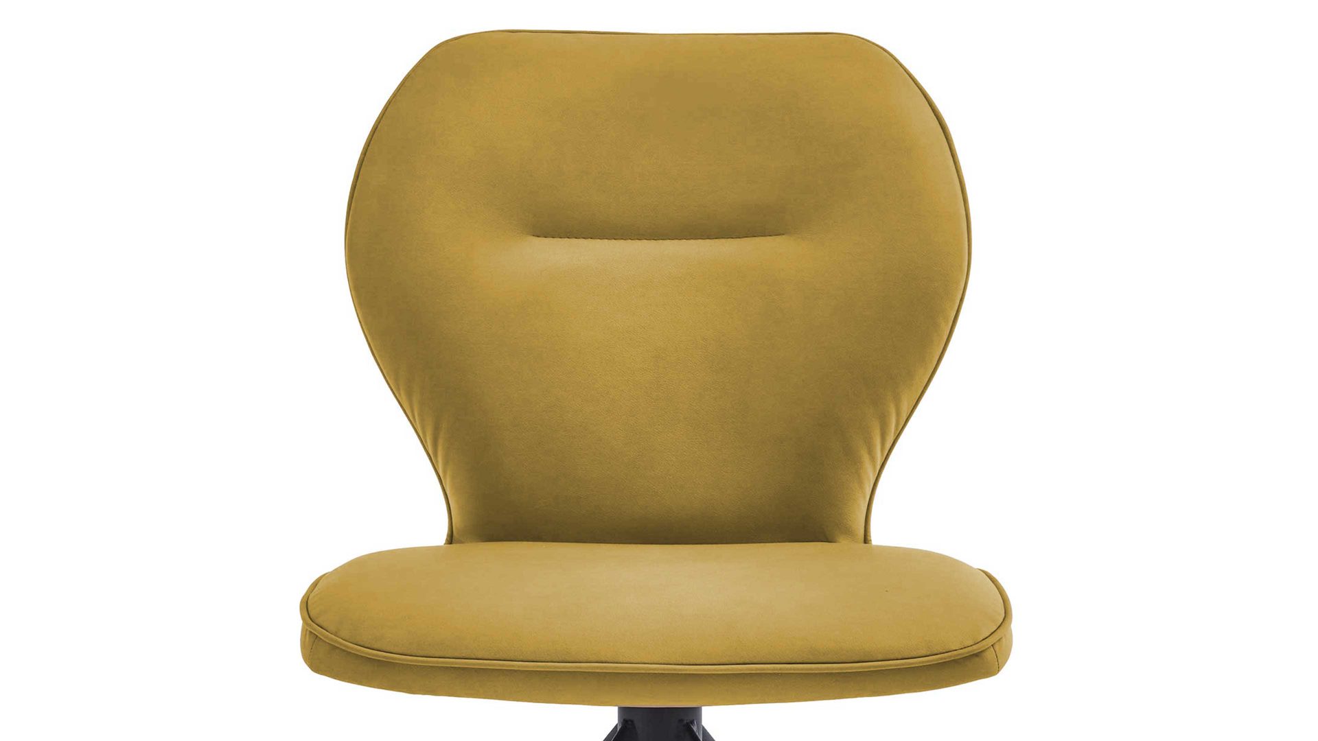 Vierfußstuhl Niehoff sitzmoebel aus Stoff in Gelb NIEHOFF SITZMÖBEL Cloudy - Esszimmerstuhl curcumafarbene Mikrofaser Gavin & schwarzes Metallgestell