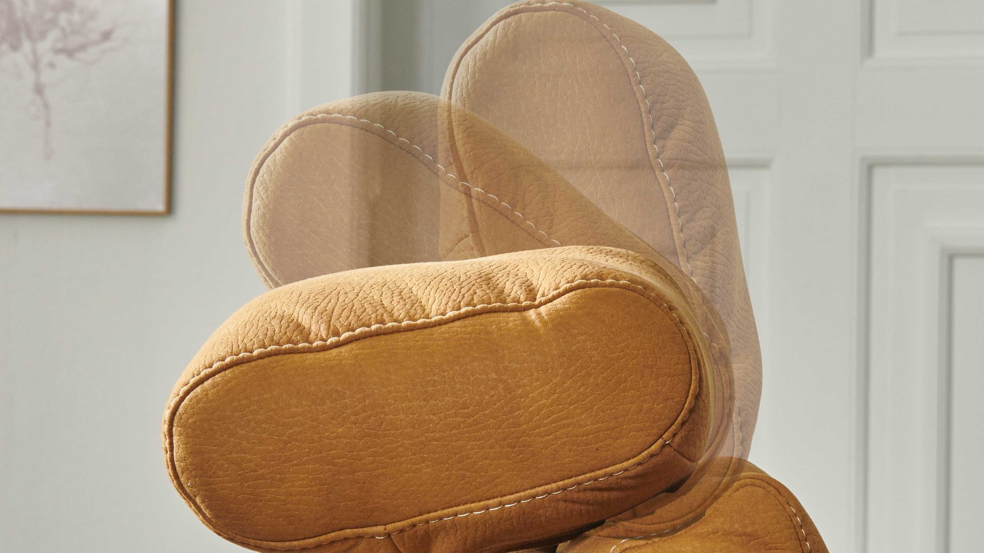 Relaxsessel Steinpol polsteria aus Leder in Gelb Polsterprogramm Relaxa 6.0 Plus PSG XC - Relaxsessel senffarbenes Leder Punch & mattschwarzer Sternfuß