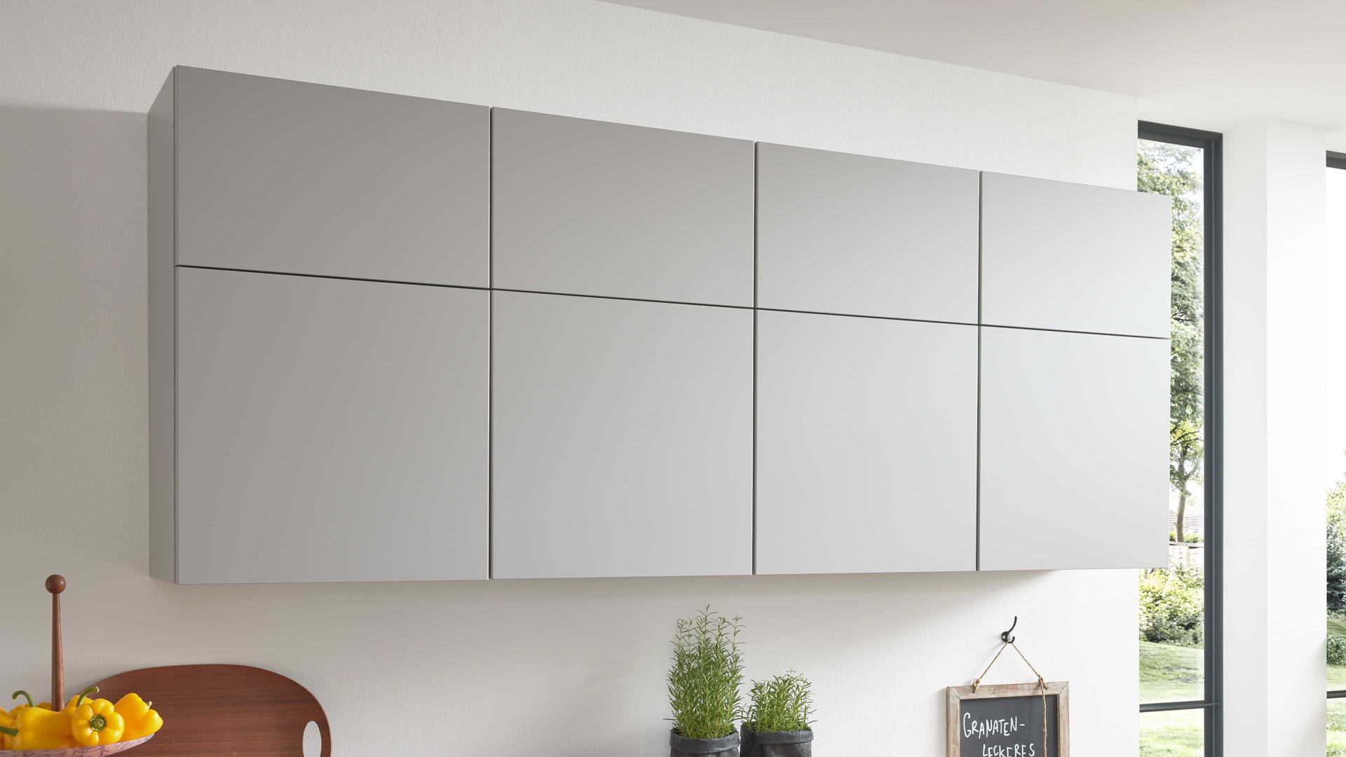 Einbauküche culineo® aus Holz in Hellgrau Culineo® Einbauküche C317 mit beko Einbaugeräten Steingrau & Eiche Sierra - Stellfläche ca. 365 x 363 cm