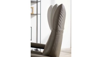 Relaxsessel Steinpol polsteria aus Leder in Grau Sesselprogramm Relaxa Feeling Design  Lazyline - Relaxsessel grauer Lederbezug Evita & schwarzer Sternfuß