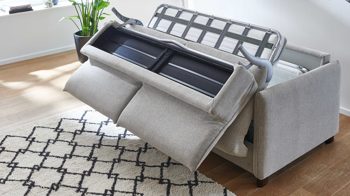 Schlafsofa Bali aus Stoff in Beige Schlafsofa Florenz beiger Bezug 2504 & Holzfüße 673 - Breite ca. 188 cm