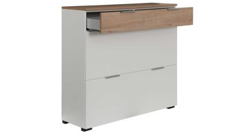 Garderoben-Set Interliving aus Holz in Weiß Interliving Garderobe Serie 6012 - Garderoben-Set weißer Mattlack & Steineiche - dreiteilig