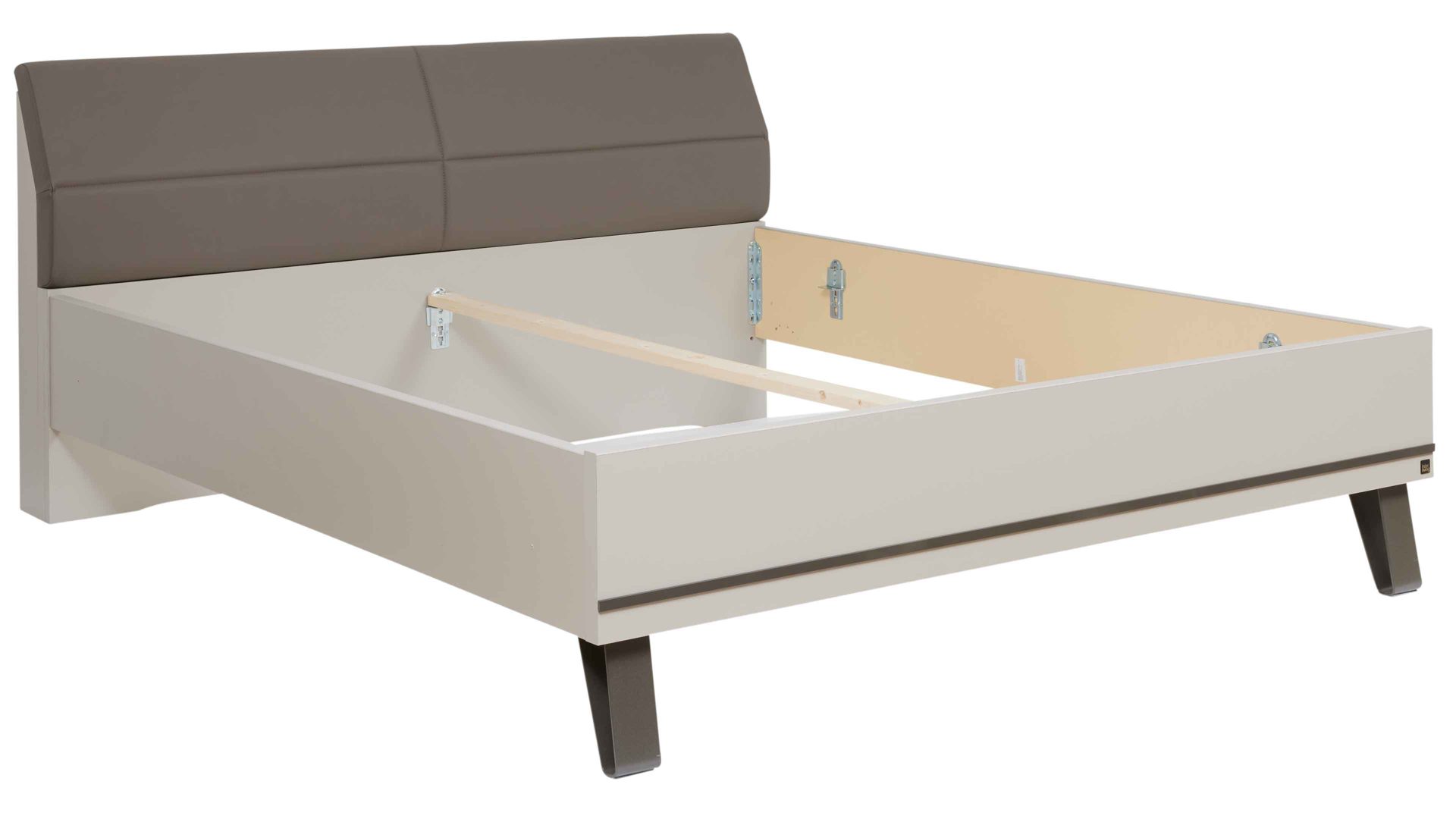 Komplettzimmer Interliving aus Holz in Hellgrau Interliving Schlafzimmer Serie 1032 – Komplettzimmer mit Wäschekommode Kieselgrau & Weiß - Liegefläche ca. 180 x 200 cm