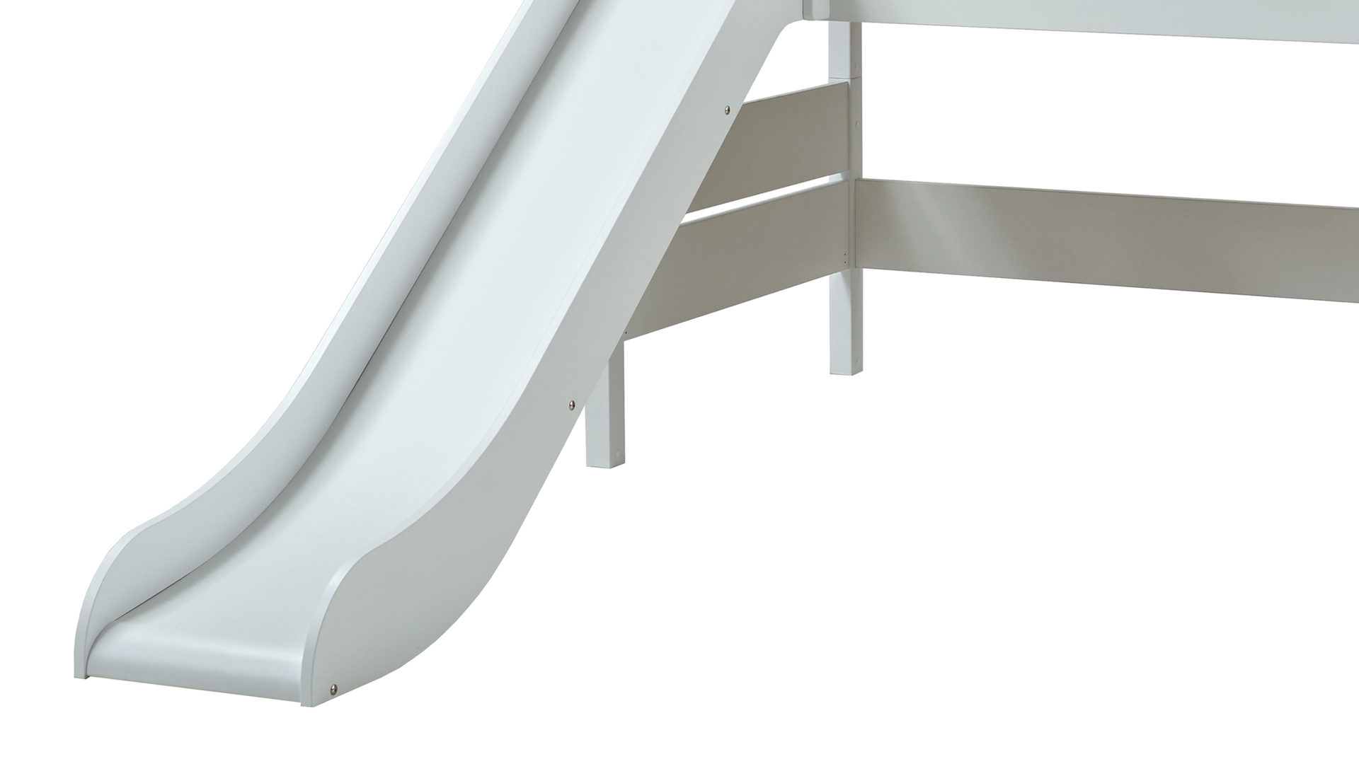 Hochbett Paidi aus Holz in Weiß PAIDI Tiago – Hochbettgestell mit Rutsche Kreideweiß - ca. 90 x 200 cm, schräge Leiter