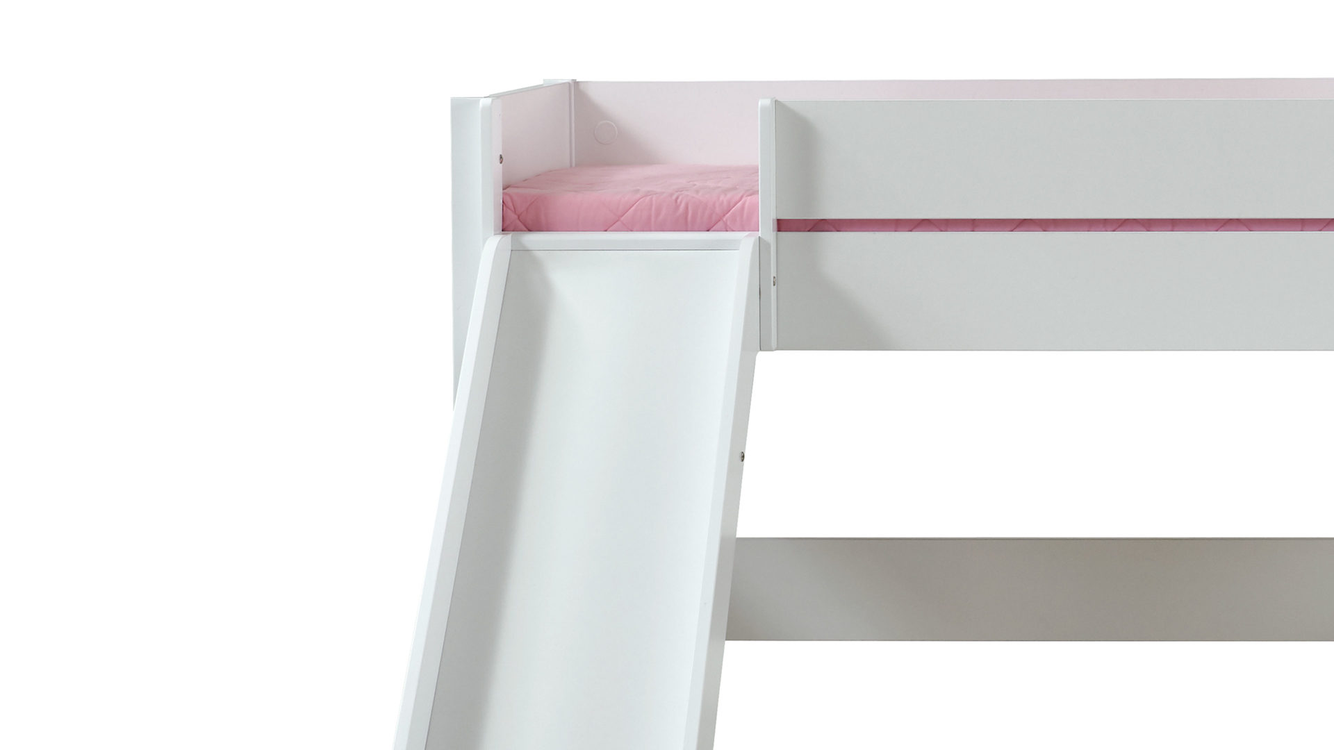 Hochbett Paidi aus Holz in Weiß PAIDI Tiago – Hochbettgestell mit Rutsche Kreideweiß - ca. 90 x 200 cm, schräge Leiter