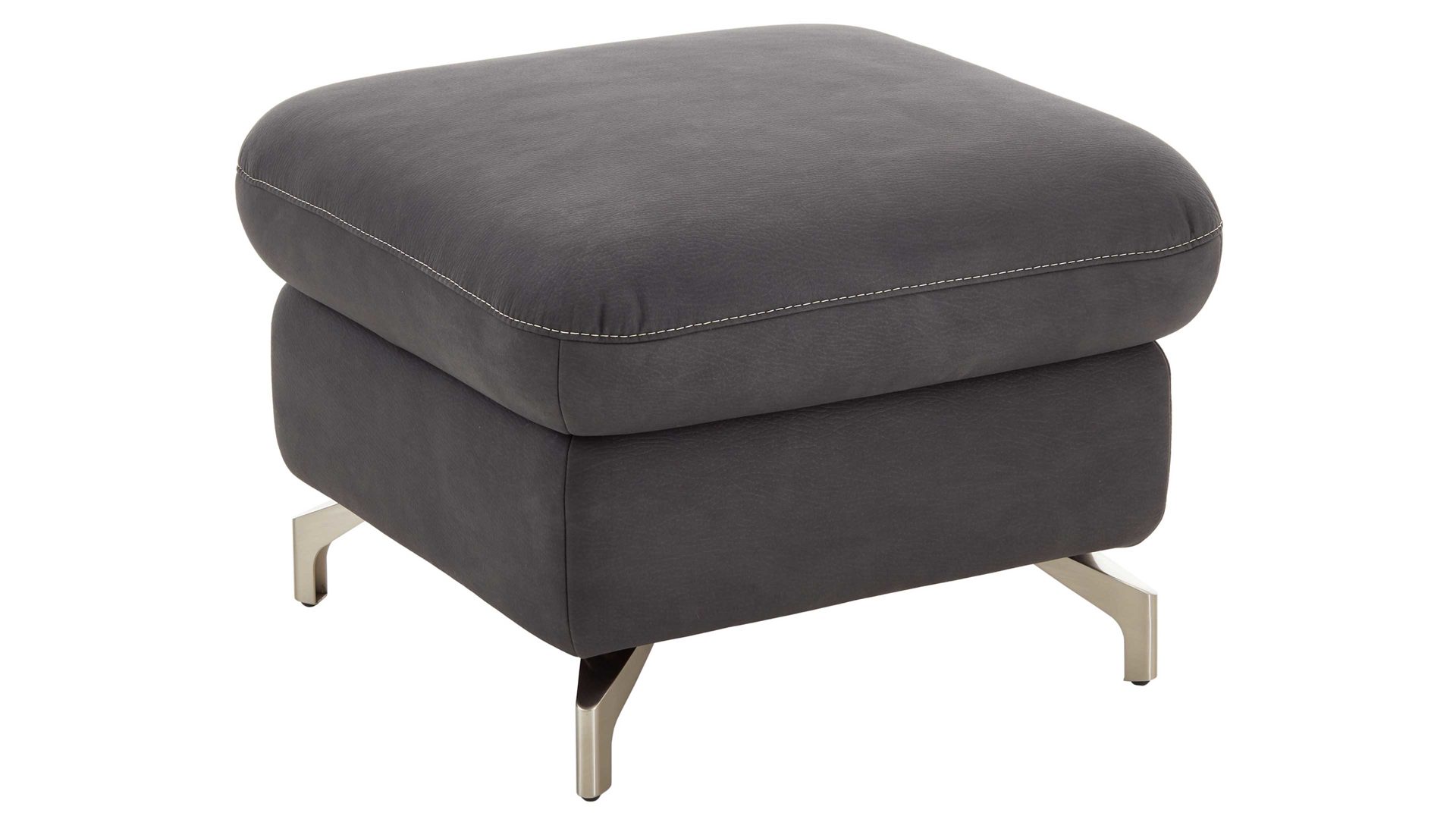 Polsterhocker Steinpol polsteria aus Stoff in Dunkelgrau Polstermöbel Serie Senturo System - Polsterhocker dunkgelgraue Mikrofaser Atlantic - ca. 65 x 65 cm