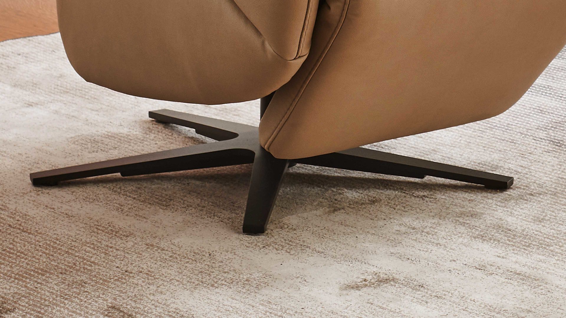 Fuß Steinpol polsteria aus Metall in Schwarz Relaxsessel Serie Relaxa-Feeling - Sternfuß DT5 mattschwarzes Metall