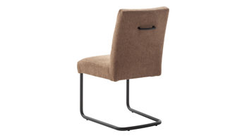 Schwingstuhl Mca direkt aus Stoff in Braun Polsterstuhl-Serie Tenna - Schwingstuhl orangbrauner Bezug Degas 2511 & Schwarz