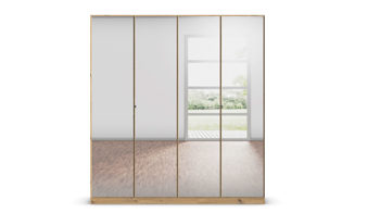 Kleiderschrank Rauch aus Holz in Holzfarben rauch BLUE Drehtürenschrank Reflect Spiegel & Eiche Artisan - Breite ca. 180 cm