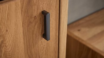 Wohnwand Interliving aus Holz in Holzfarben Interliving Wohnzimmer Serie 2027 - Wohnwand Asteiche - dreiteilig, Breite ca. 318 cm