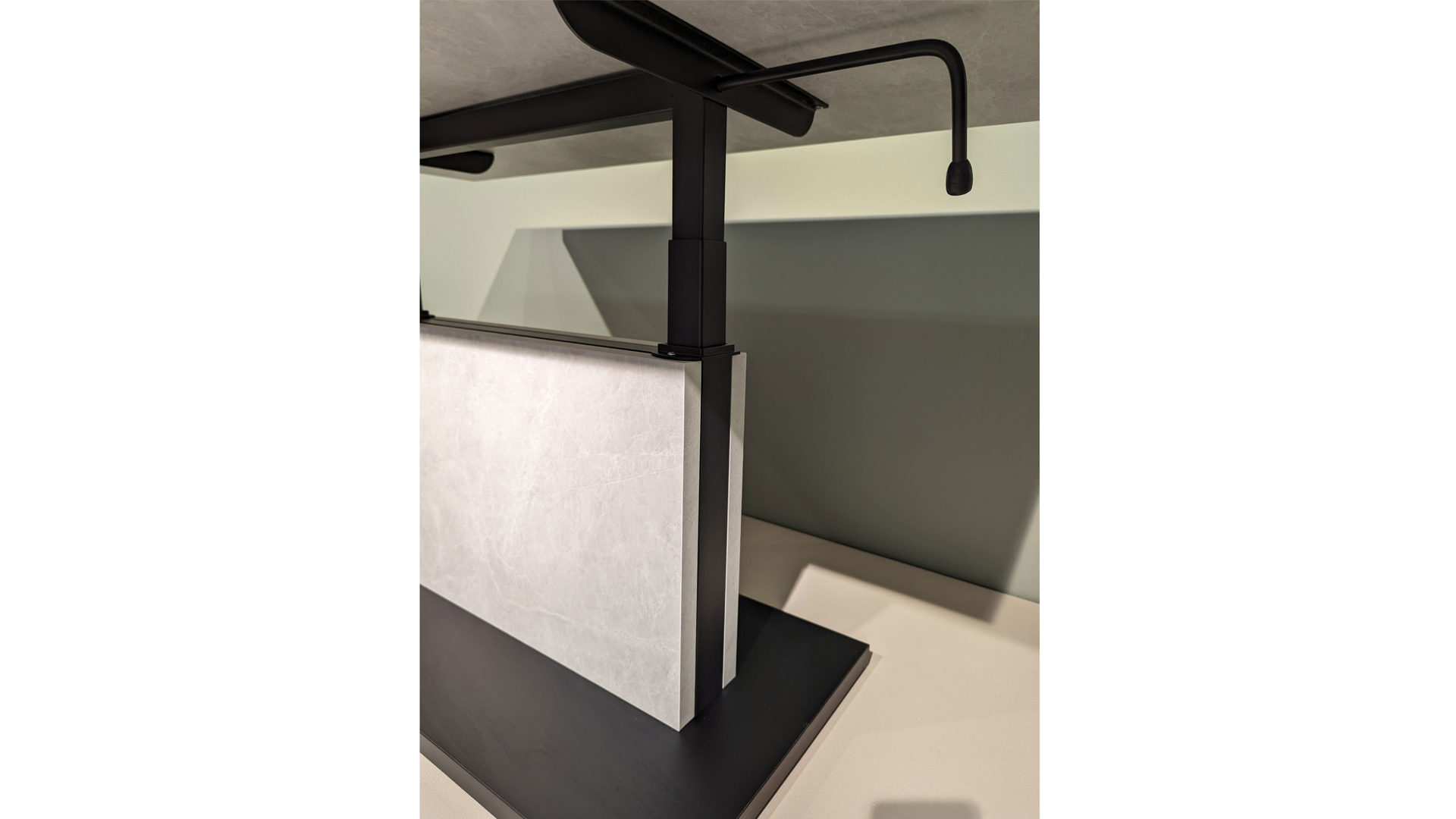 Couchtisch Mäusbacher i.i. aus Holz in Grau Tischserie Lift graue Keramik & Schwarz - höhenverstellbar, ca. 120 x 50-69 cm