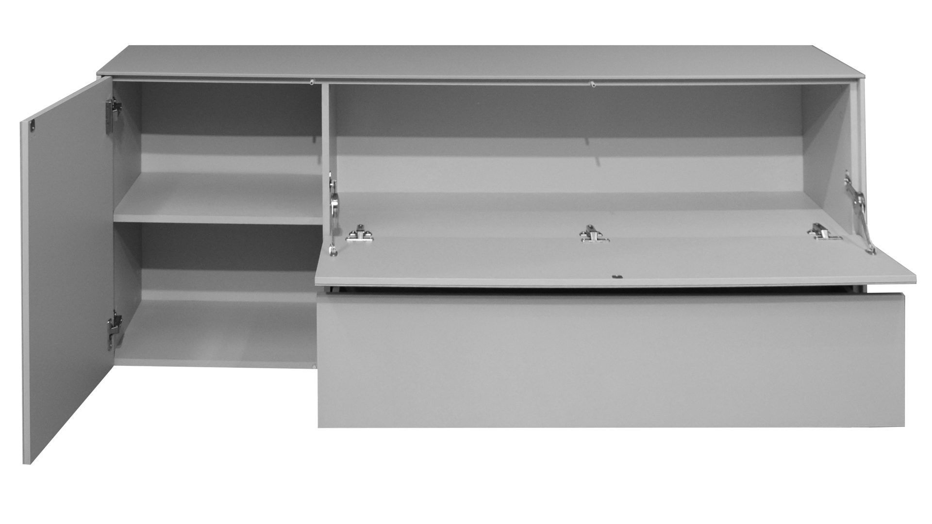 Lowboard Mäusbacher aus Holz in Hellgrau Wohnprogramm Imola - Lowboard Kreidegrau - ca. 169 x 63 cm