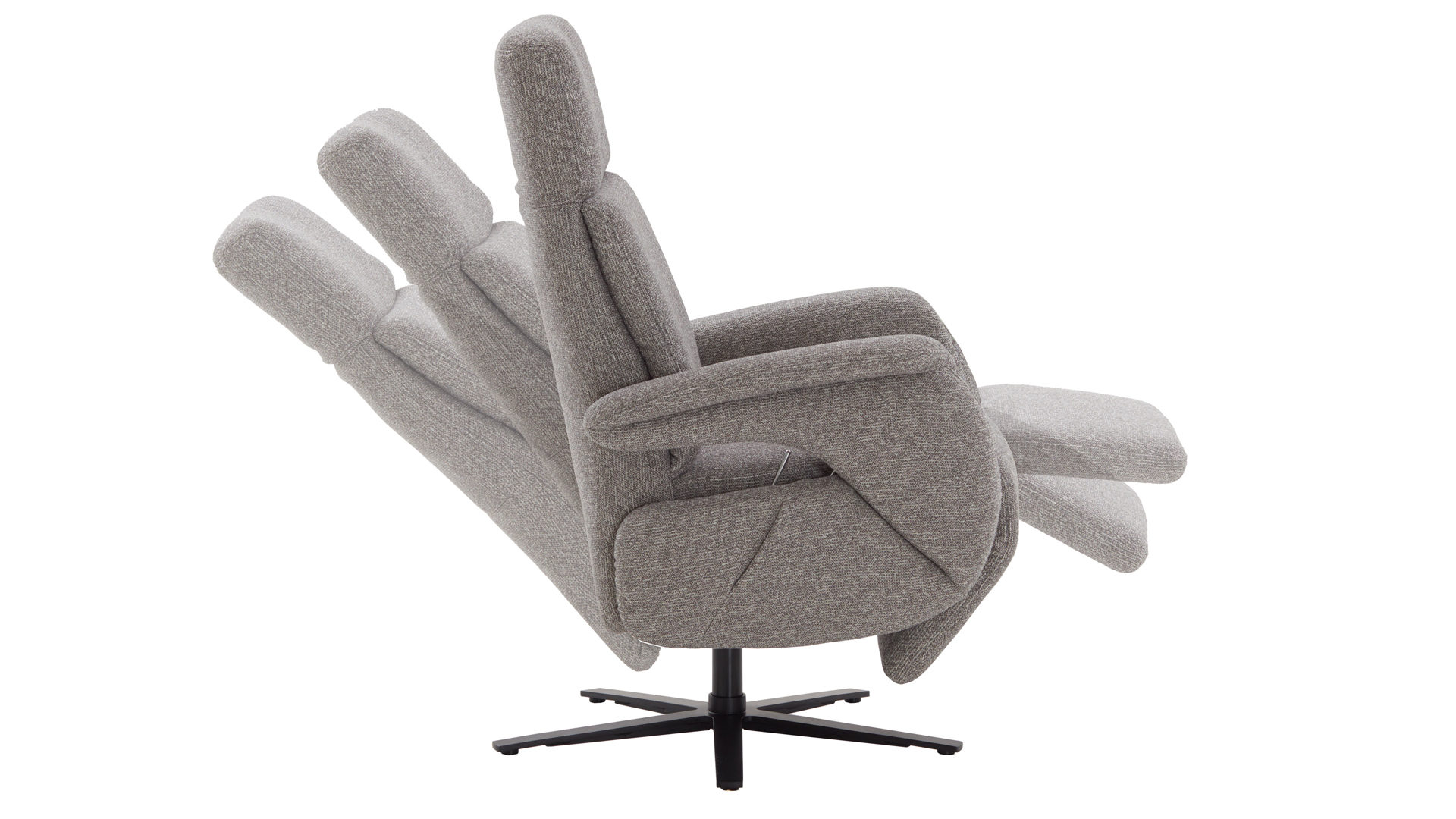 Relaxsessel Steinpol polsteria aus Kunstfaser in Grau Polsterprogramm Relaxa 6.0 Plus PSG XC - Relaxsessel grauer Stoffbezug Sneak Steel &  Sternfuß