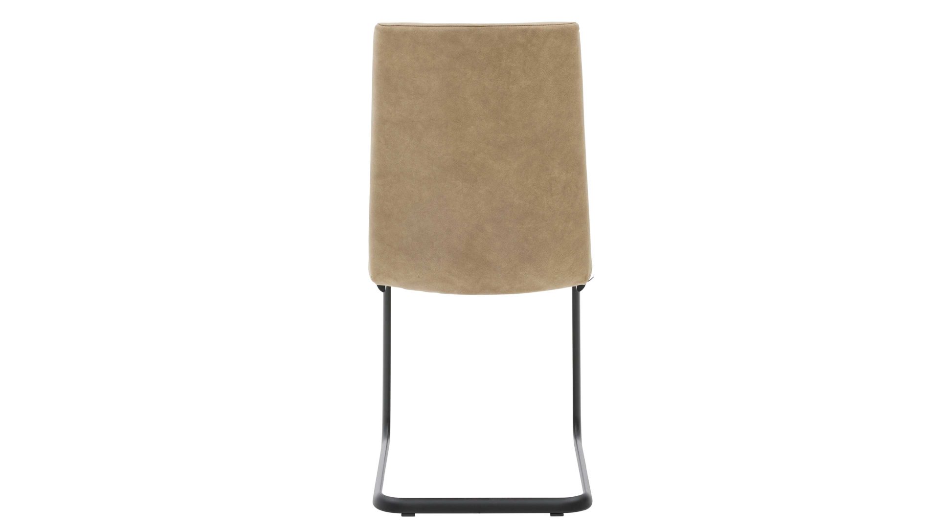 Schwingstuhl Interliving aus Stoff in Beige Interliving Esszimmer Serie 5604 - Schwingstuhl papyrusfarbener Bezug Hanoy & anthrazitfarbenes Metall