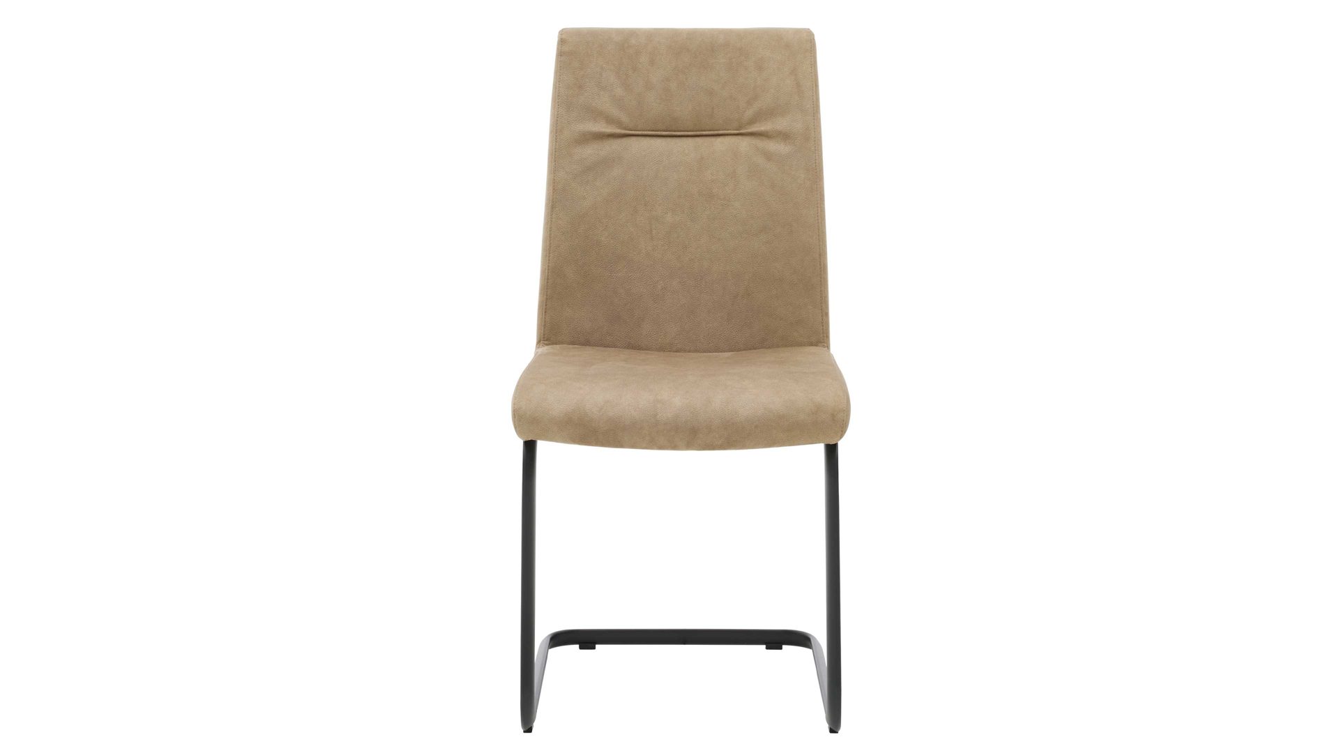 Schwingstuhl Interliving aus Stoff in Beige Interliving Esszimmer Serie 5604 - Schwingstuhl papyrusfarbener Bezug Hanoy & anthrazitfarbenes Metall