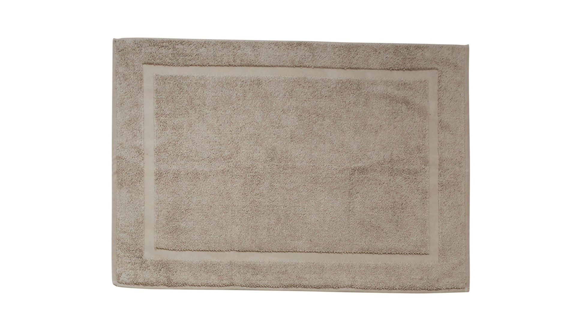 Badematte / Badeteppich Done.® aus Stoff in Hellbraun done.® Badvorleger Deluxe für Ihre Heimtextilien taupefarbene Baumwolle – ca. 80 x 60 cm