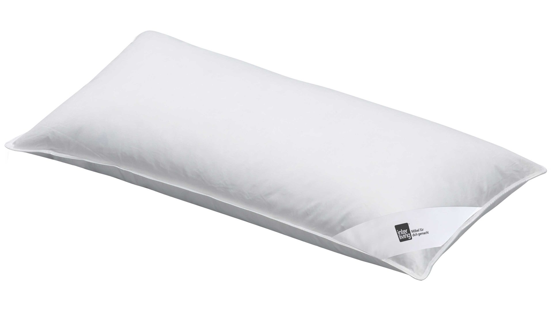 Kopfkissen Interliving aus Stoff in Weiß Interliving Kopfkissen Serie 9201 - 3-Kammerkissen glatter Baumwoll-Batist, ca. 650 g - ca. 40 x 80 cm