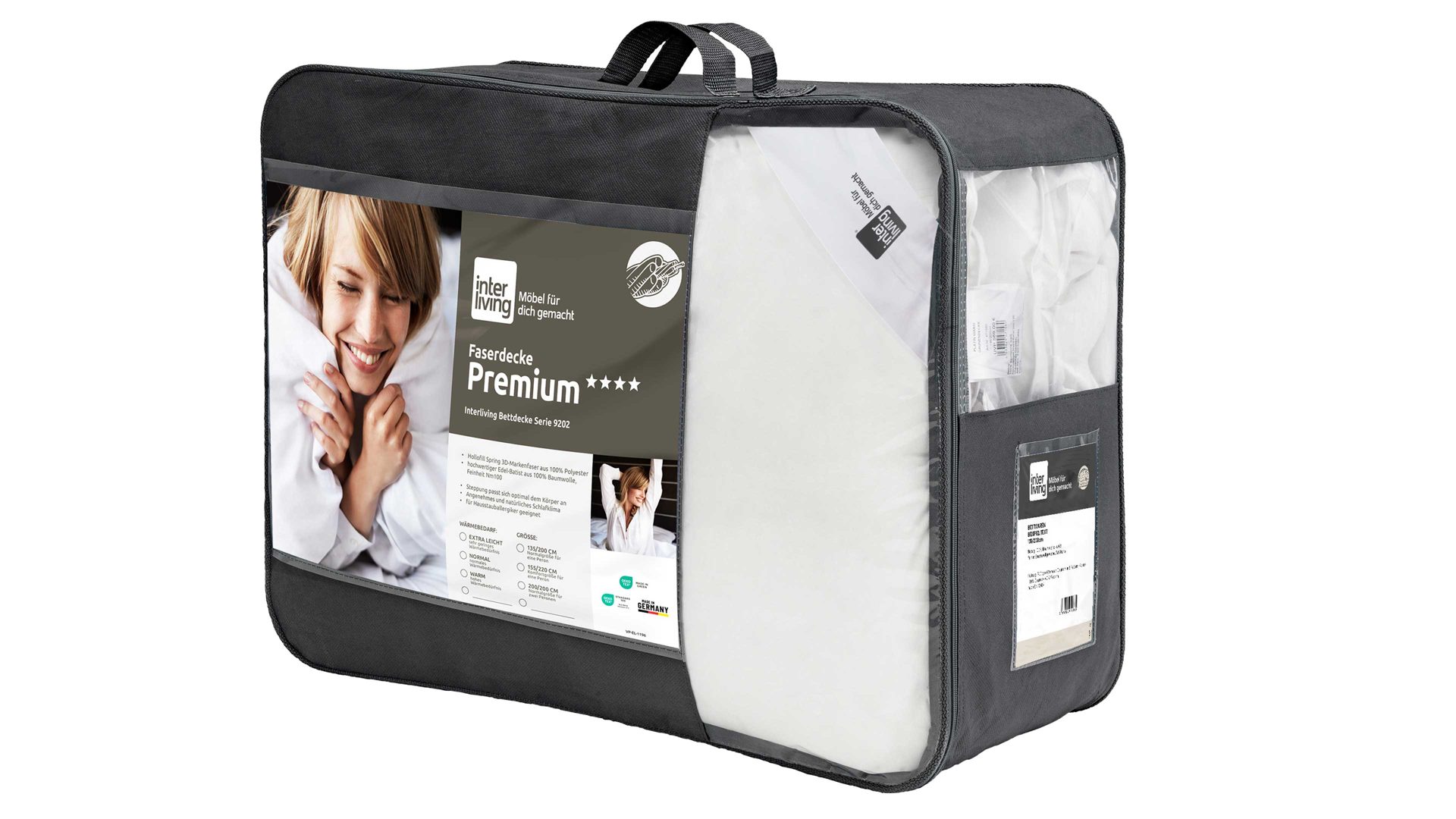 Faserdecke Interliving aus Stoff in Weiß Interliving Bettdecke Serie 9202 - Duodecke warm, ca. 1.125 g - ca. 155 x 200 cm