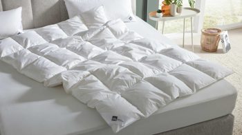 Daunendecke Interliving aus Stoff in Weiß Interliving Bettdecke Serie 9204 - Daunendecke als Cassettendecke normal, ca. 630 g Daunen - ca. 135 x 200 cm