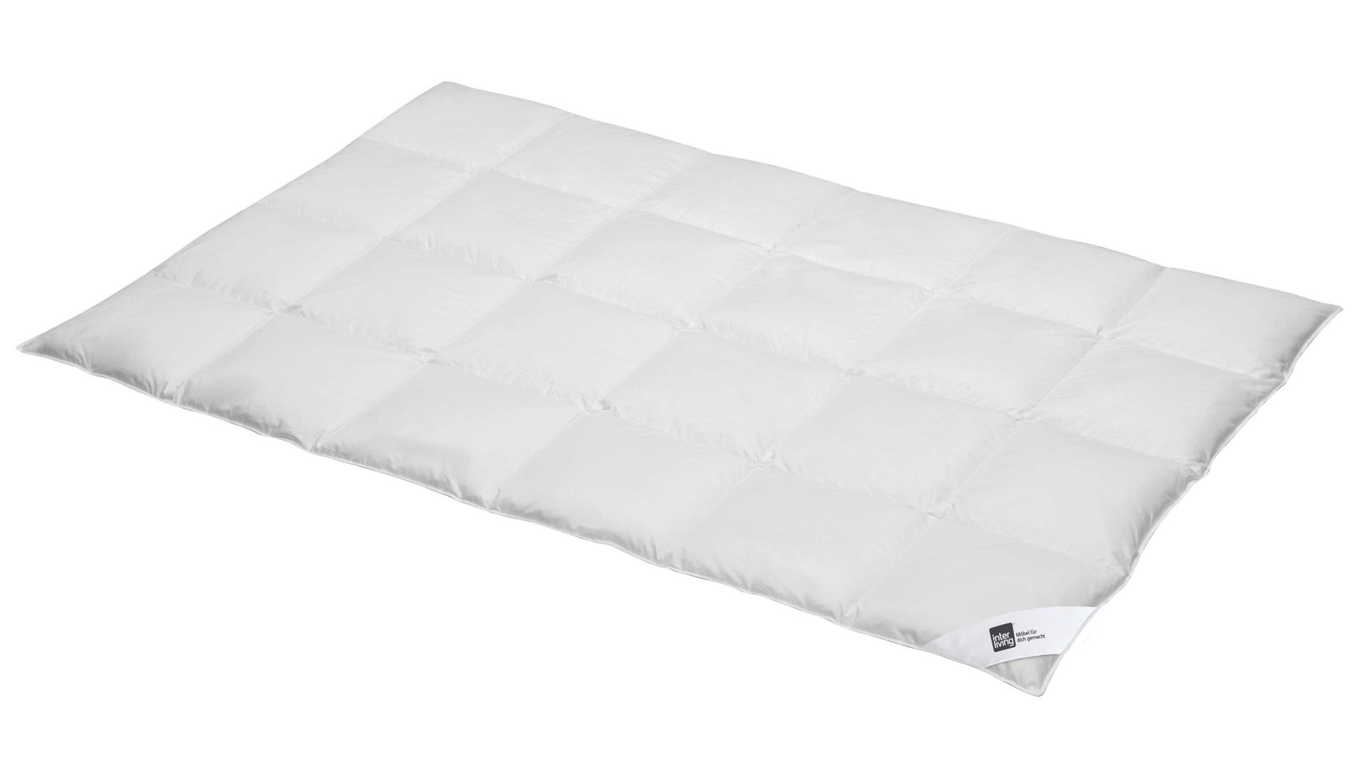 Daunendecke Interliving aus Stoff in Weiß Interliving Bettdecke Serie 9204 - Daunendecke als Winterbett warm, ca. 1.370 g Daunen - ca. 200 x 220 cm