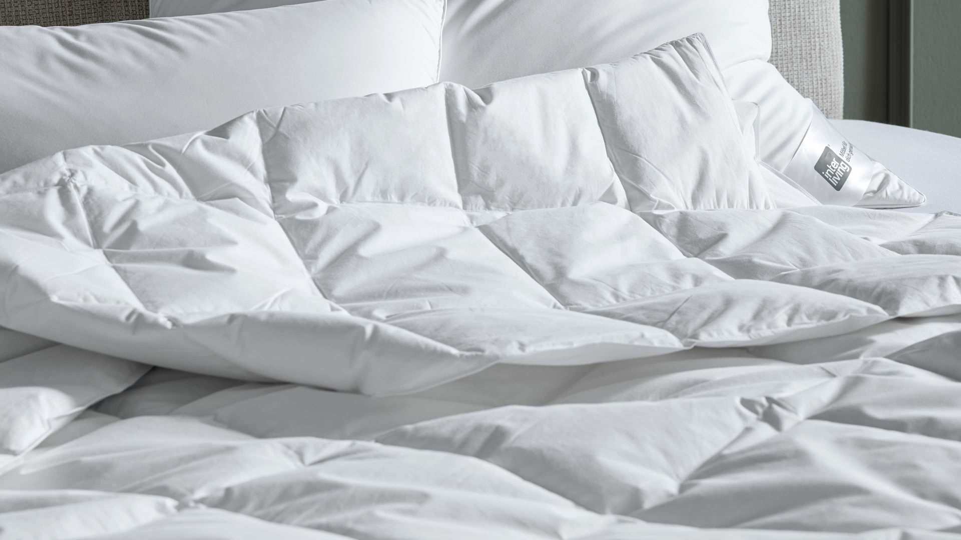 Daunendecke Interliving aus Stoff in Weiß Interliving Bettdecke Serie 9204 - Daunendecke als Sommerbett extraleicht, ca. 390 g Daunen - ca. 200 x 220 cm