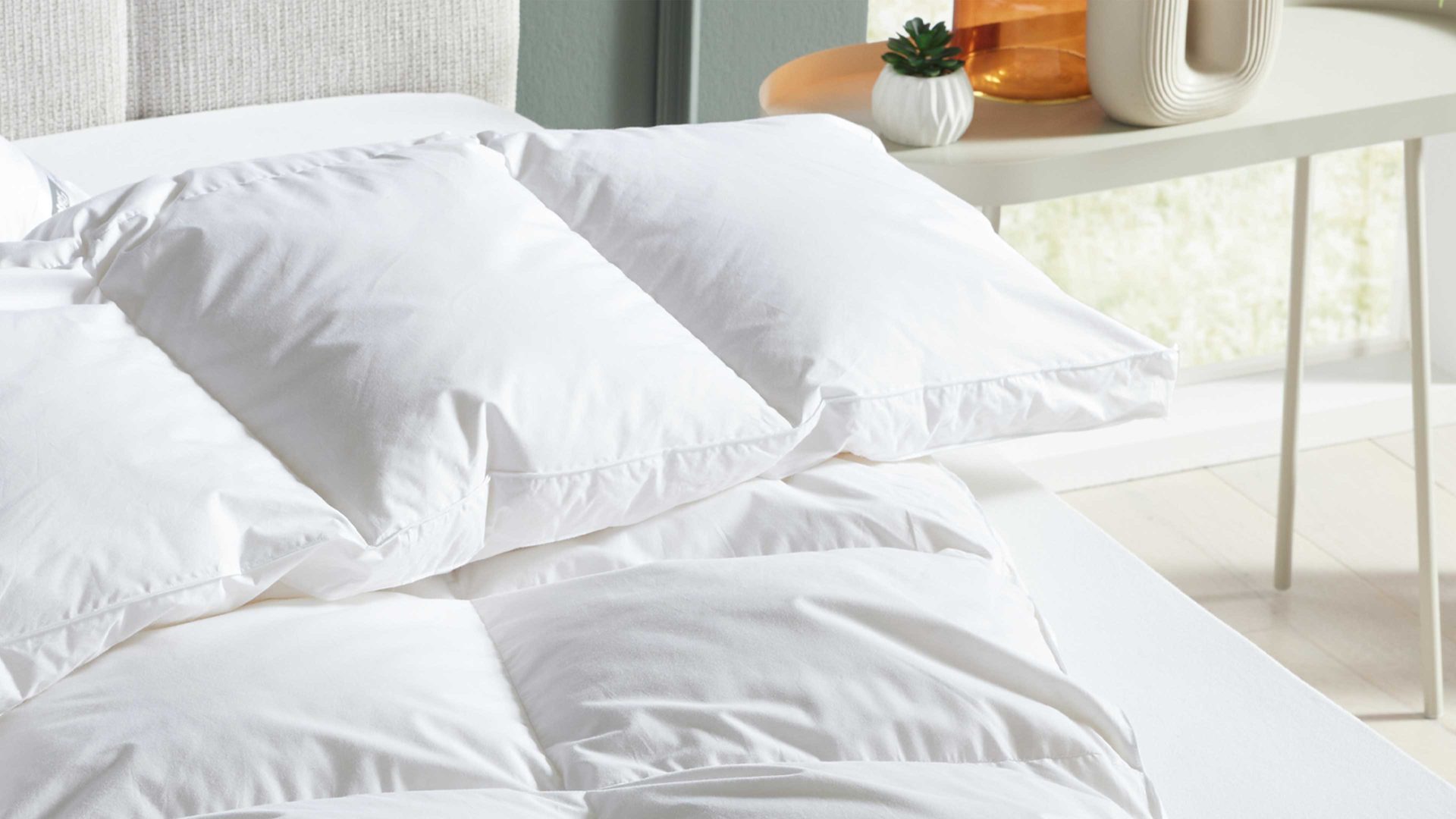 Daunendecke Interliving aus Stoff in Weiß Interliving Bettdecke Serie 9205 - Daunendecke als Aussenstegdecke warm, ca. 1.560 g Daunen - ca. 240 x 220 cm