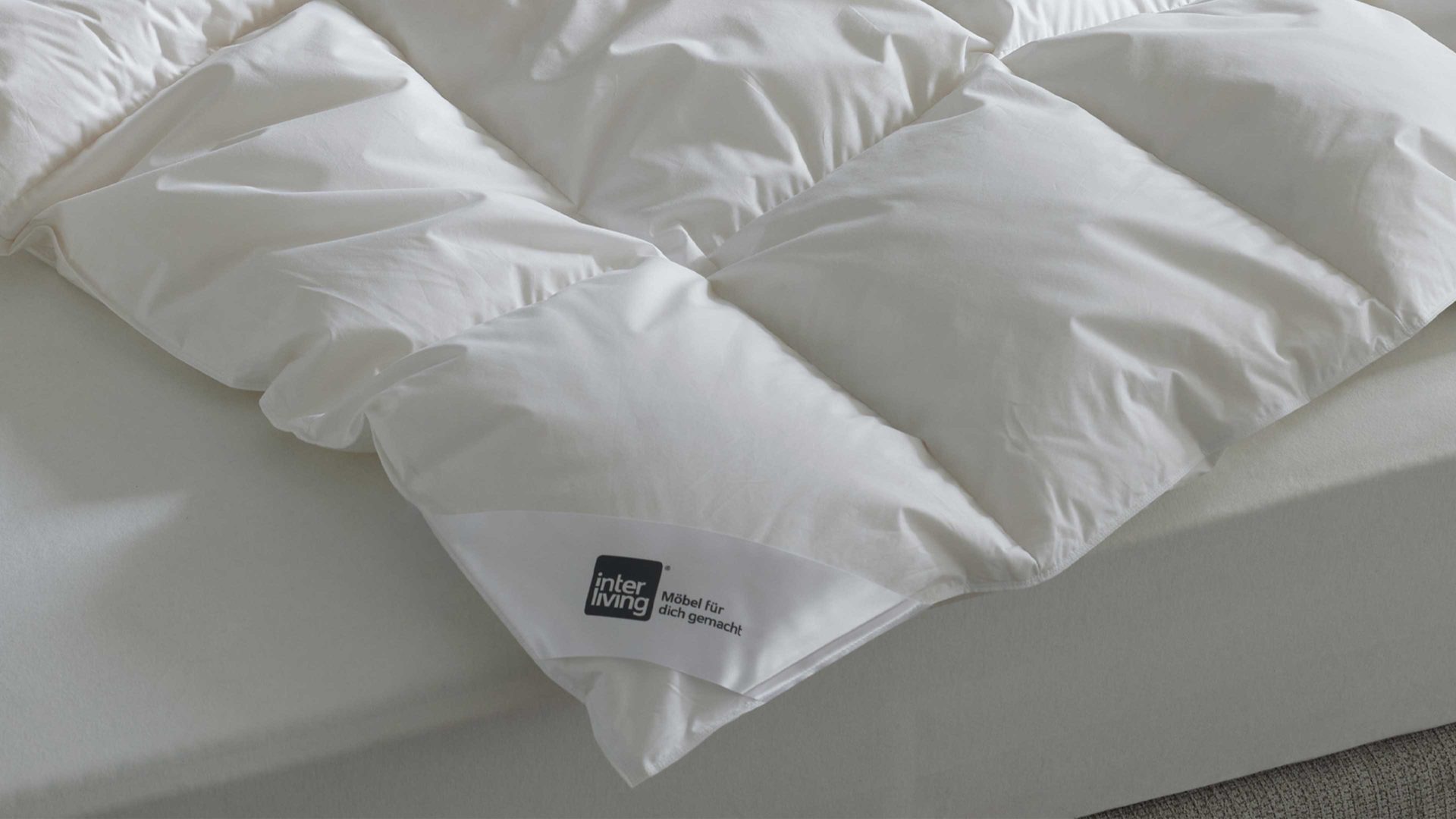 Daunendecke Interliving aus Stoff in Weiß Interliving Bettdecke Serie 9205 - Daunendecke als Cassettendecke normal, ca. 760 g Daunen - ca. 155 x 220 cm