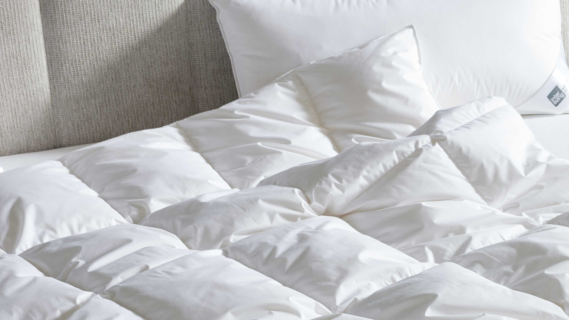 Daunendecke Interliving aus Stoff in Weiß Interliving Bettdecke Serie 9205 - Daunendecke als Cassettendecke normal, ca. 760 g Daunen - ca. 155 x 220 cm