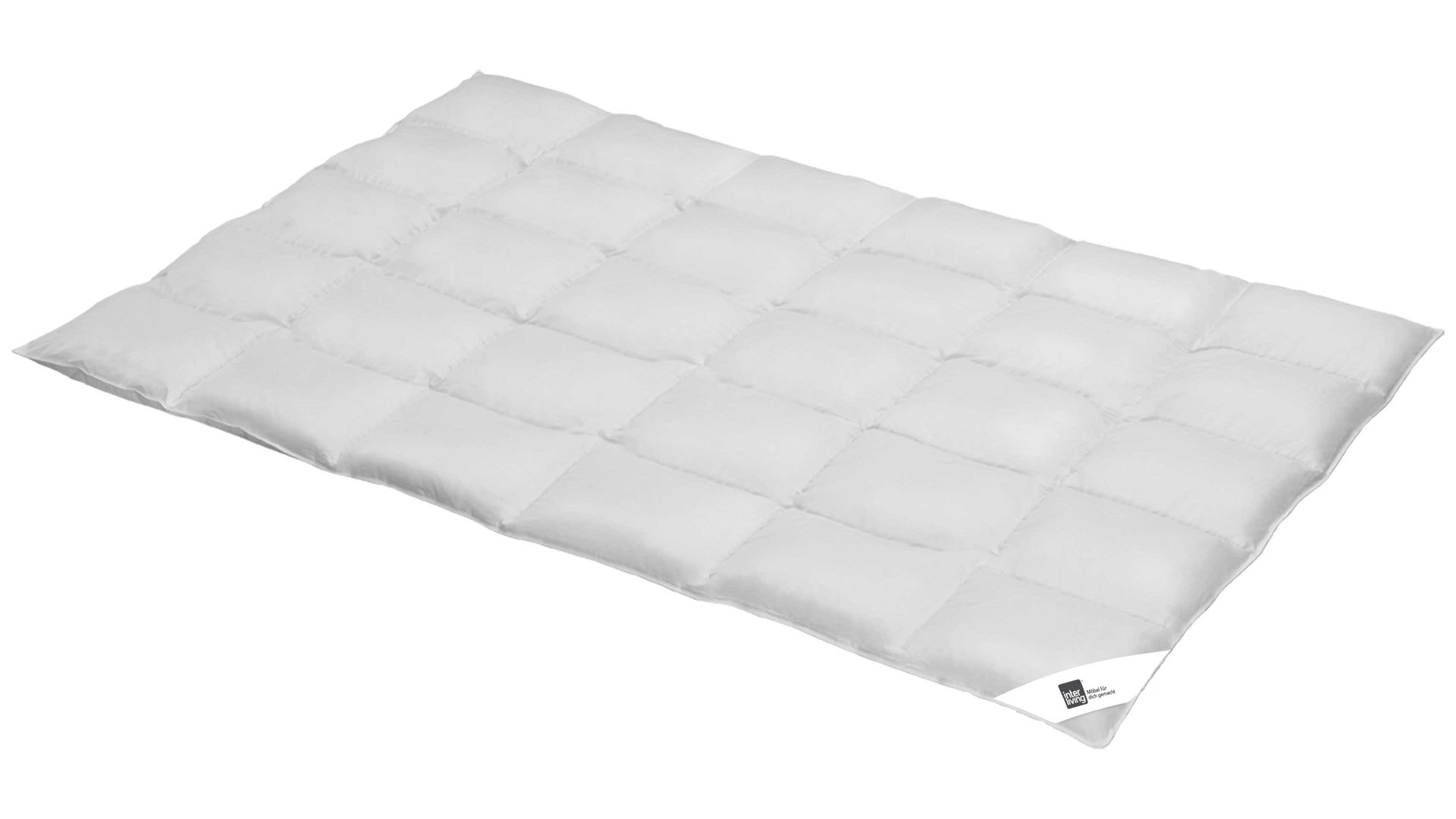 Daunendecke Interliving aus Stoff in Weiß Interliving Bettdecke Serie 9205 - Daunendecke als Cassettendecke normal, ca. 760 g Daunen - ca. 155 x 220 cm