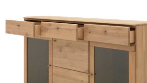 Sideboard Interliving aus Holz in Holzfarben Interliving Wohnzimmer Serie 2028 - Sideboard Wildeiche - drei Türen, drei Schubladen, Breite ca. 182 cm
