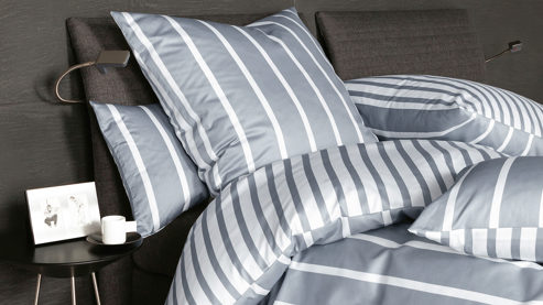 Bettwäsche-Set Janine® aus Naturfaser in Hellgrau Janine® Bettwäsche-Set Platin - ca. 200 x 200 cm