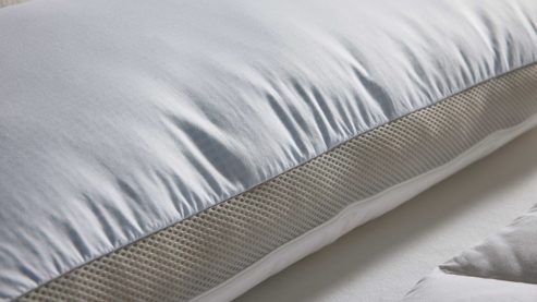 Nackenstützkissen Interliving aus Stoff in Weiß Interliving Nackenstützkissen Serie 9209 Visco-Sticks & Gänsedaunen - ca. 40 x 80 cm