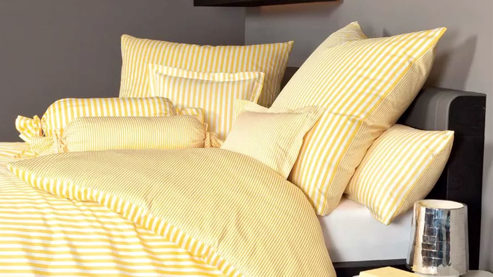 Bettwäsche-Set Janine® aus Naturfaser in Gelb Janine® Bettwäsche-Set Hellgelb - ca. 135 x 200 cm