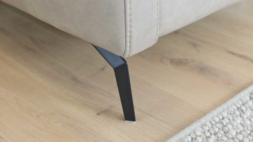 2,5-Sitzer Interliving aus Leder in Grau Interliving Sofa Serie 4065 – 2,5-Sitzer 2,5KV kieselfarbenes Leder Cloudy gravel & schwarze Metallfüße – Länge ca. 210 cm