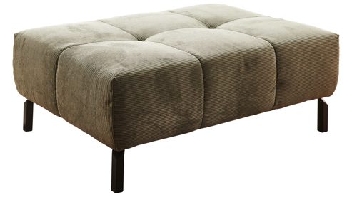 Polsterhocker SOFAkultur aus Stoff in Grün SOFAkultur Programm SK 745 2.0 - XXL-Polsterhocker olivfarbener Feincord - ca. 109 x 74 cm