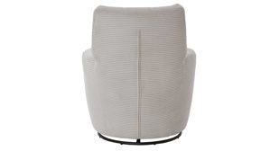 Polstersessel KAWOO aus Stoff in Hellgrau KAWOO Drehsessel SE 53 hellgrauer Cord GCT 9 & schwarzer Metallring