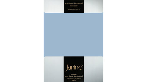 Spannbettlaken Janine® aus Stoff in Mittelblau Janine® Spannbettlaken Perlblau - ca. 100 x 200 cm
